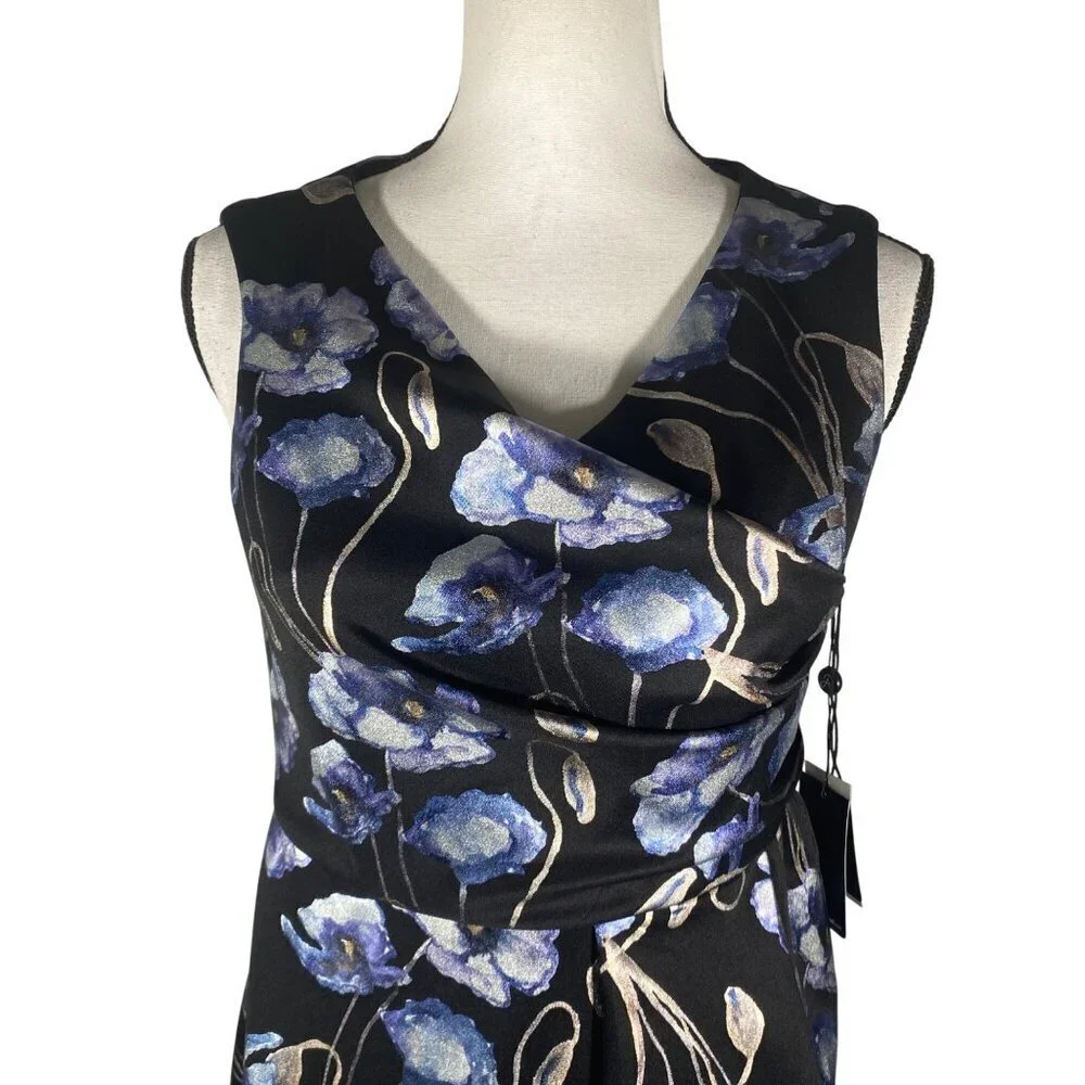Adrianna Papell metallic print crepe sheath dress knee length women’s 6 NWT - Picture 3 of 16